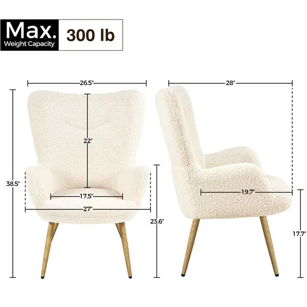 Yaheetech Boucle Accent Chair